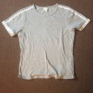 J.Crew grey tee with white detailing